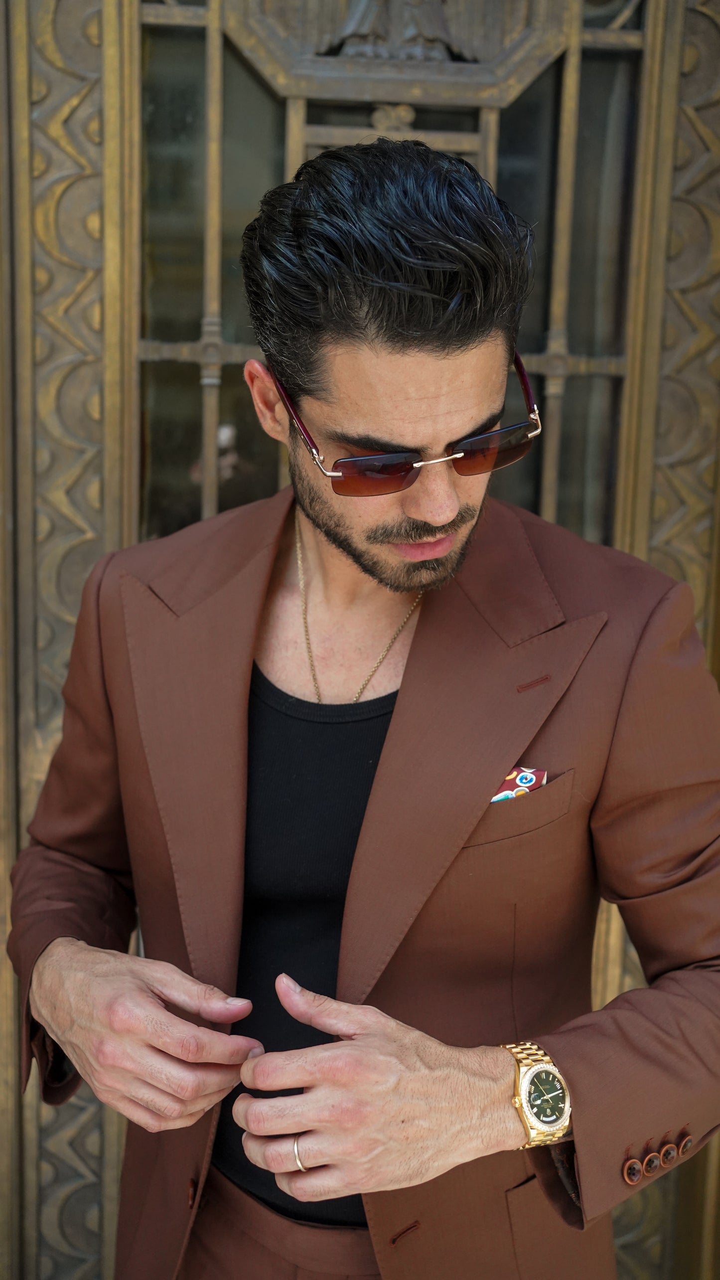 Brown Merino Wool Custom Suit