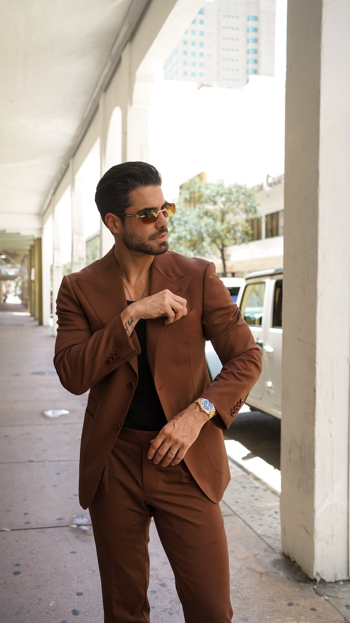 Brown Merino Wool Custom Suit