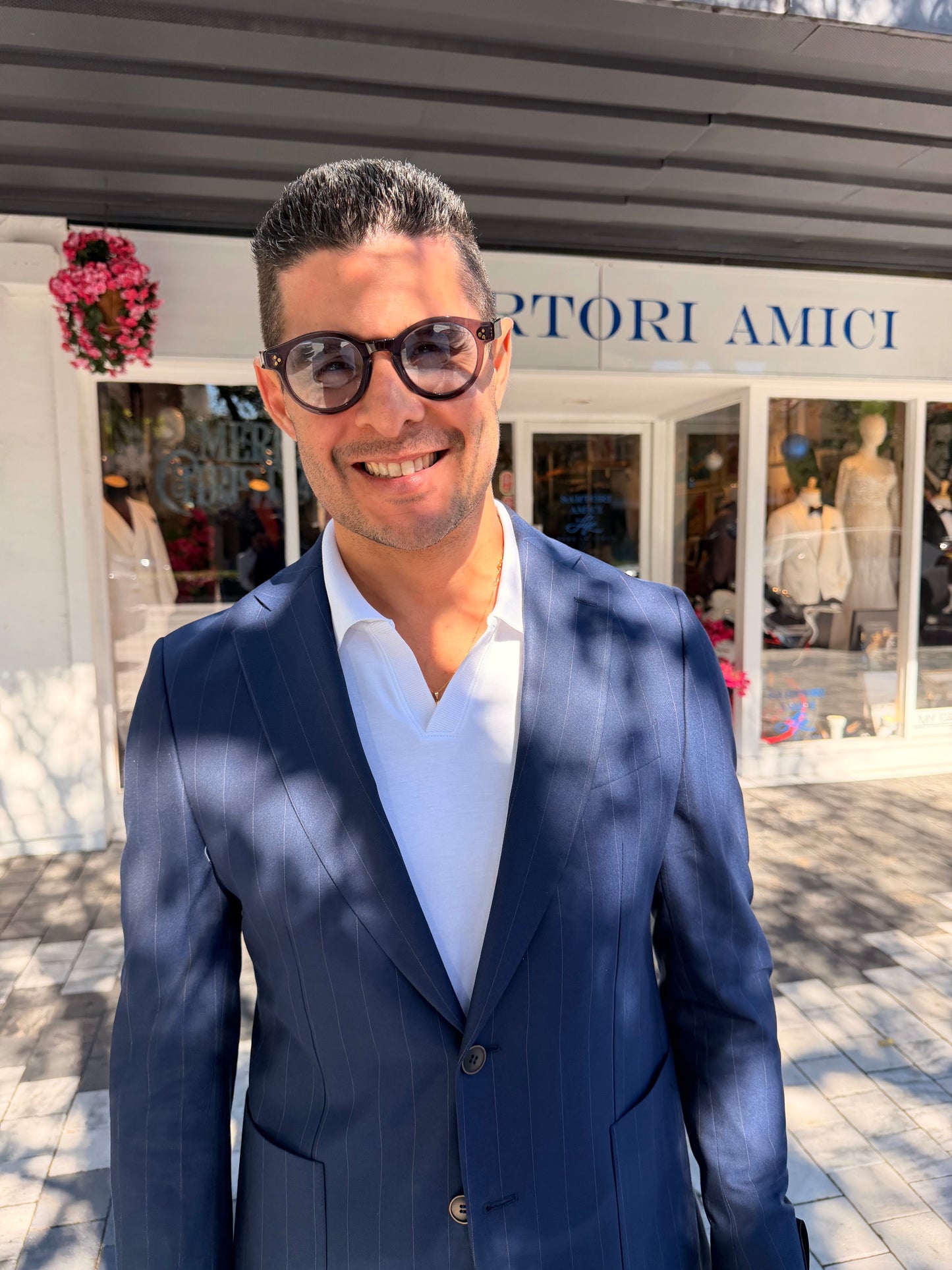 Navy Pinstripe Sartori Amici Suit