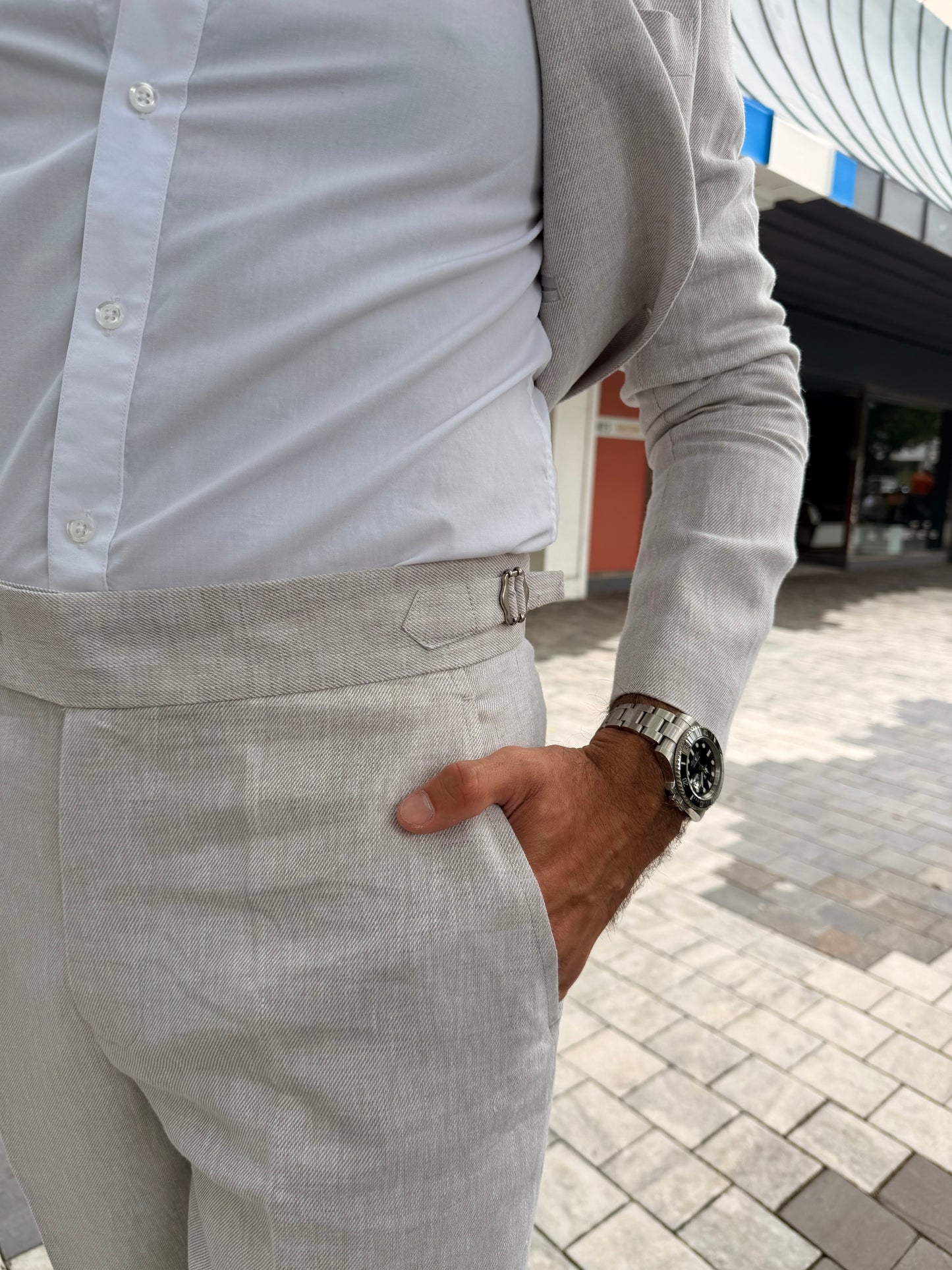Light Beige Linen Suit