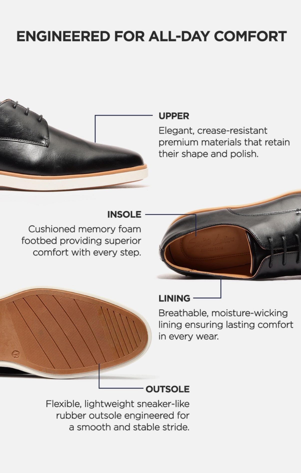Brown dress shoe with sneaker sole