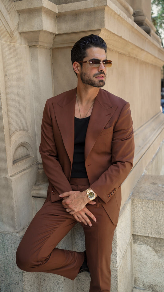 Brown Merino Wool Custom Suit