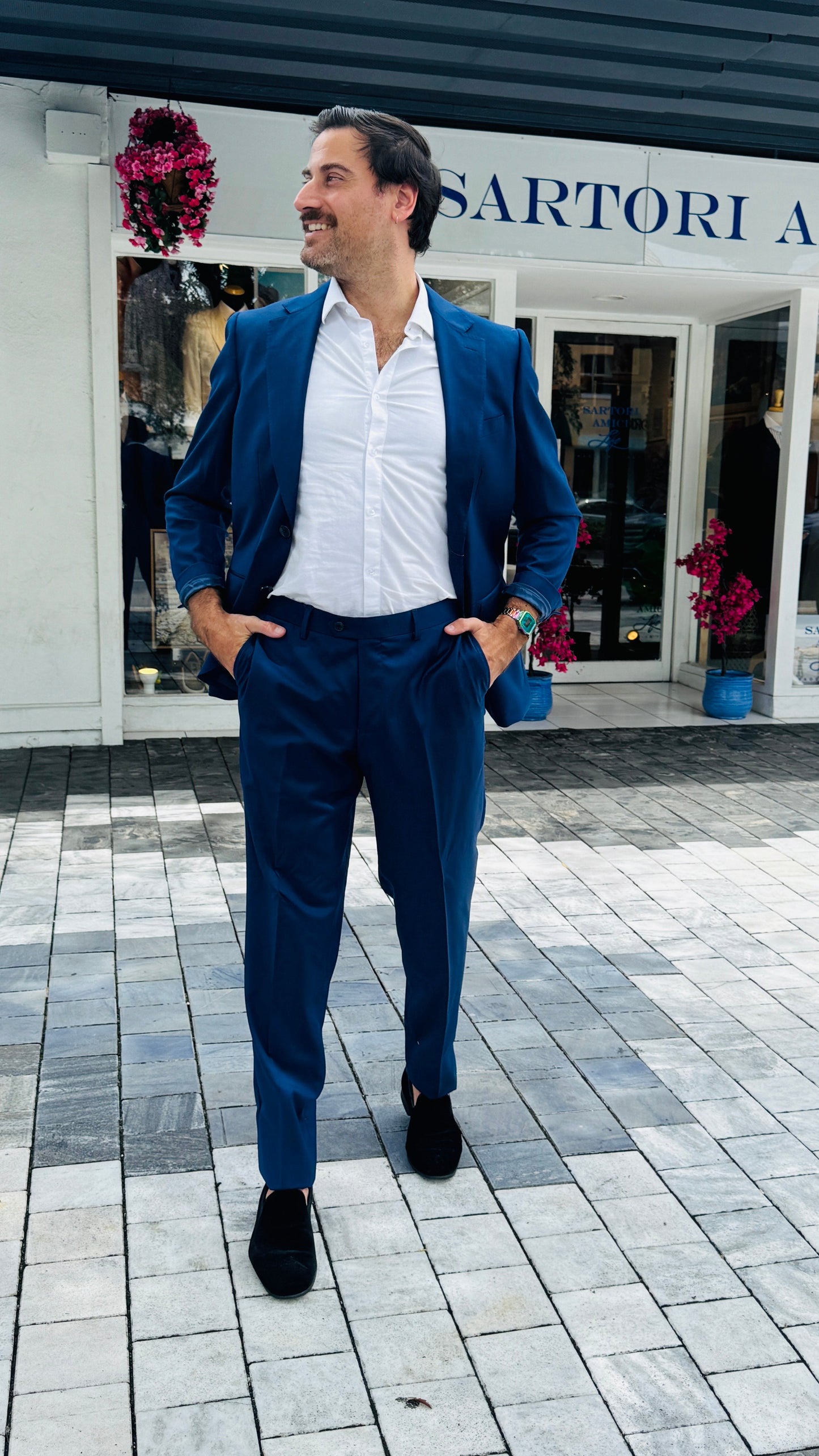 Modern Blue Two-Piece Suit
