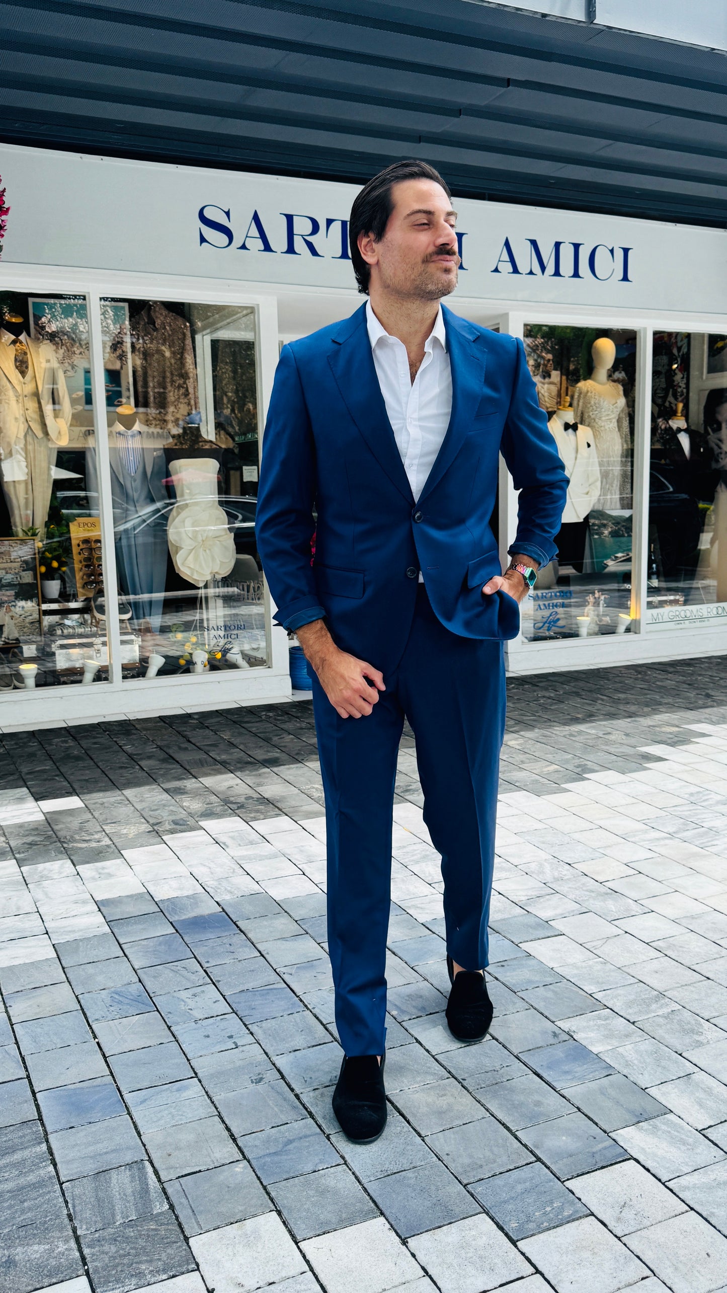 Modern Blue Two-Piece Suit
