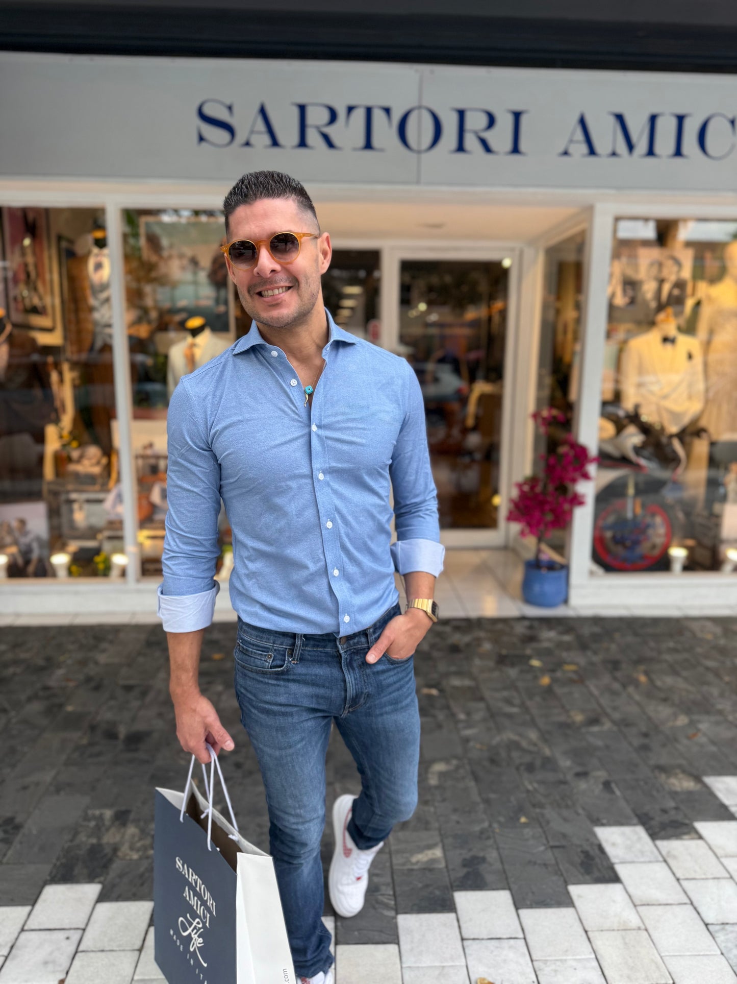 Sartori Amici — Blue Jean Stretch Shirt