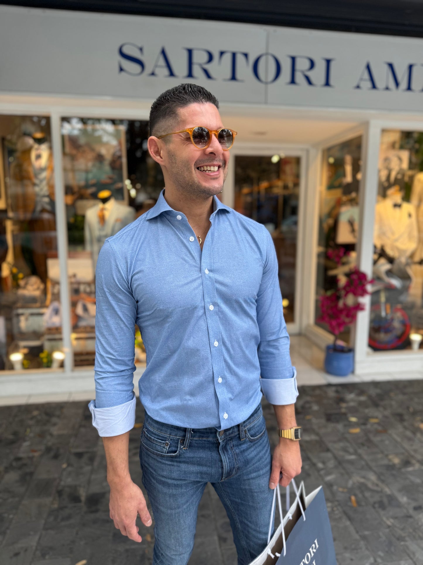 Sartori Amici — Blue Jean Stretch Shirt