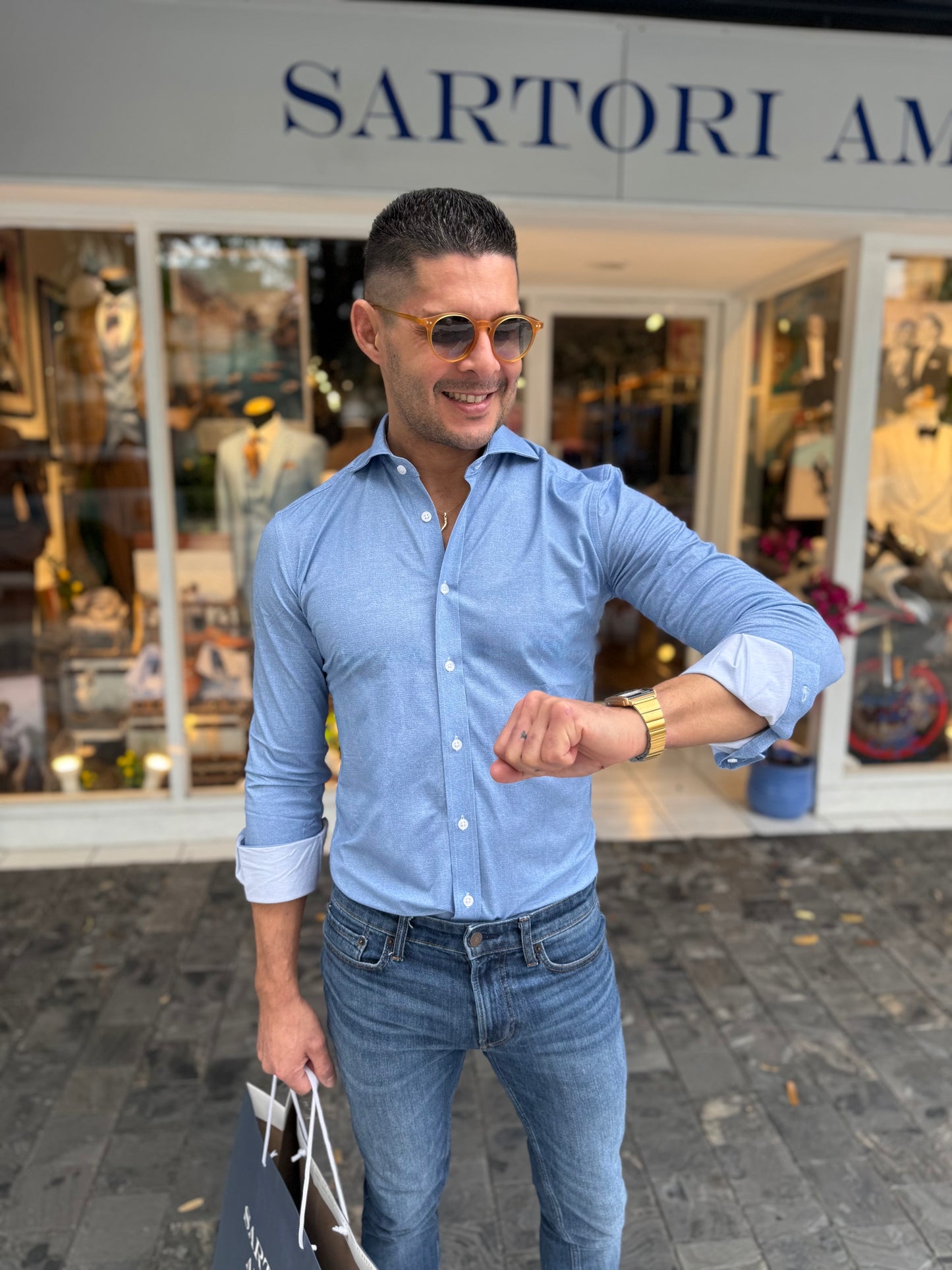 Sartori Amici — Blue Jean Stretch Shirt