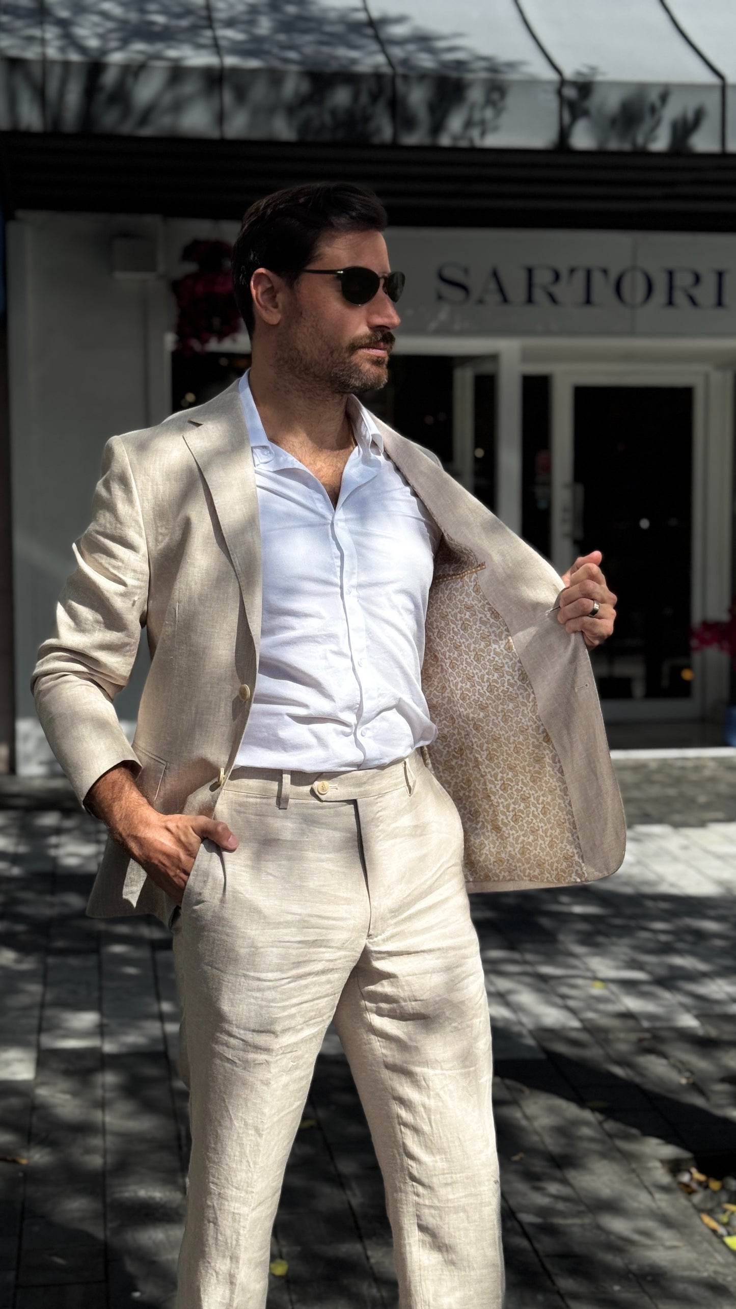 Linen Beige Italian Suit