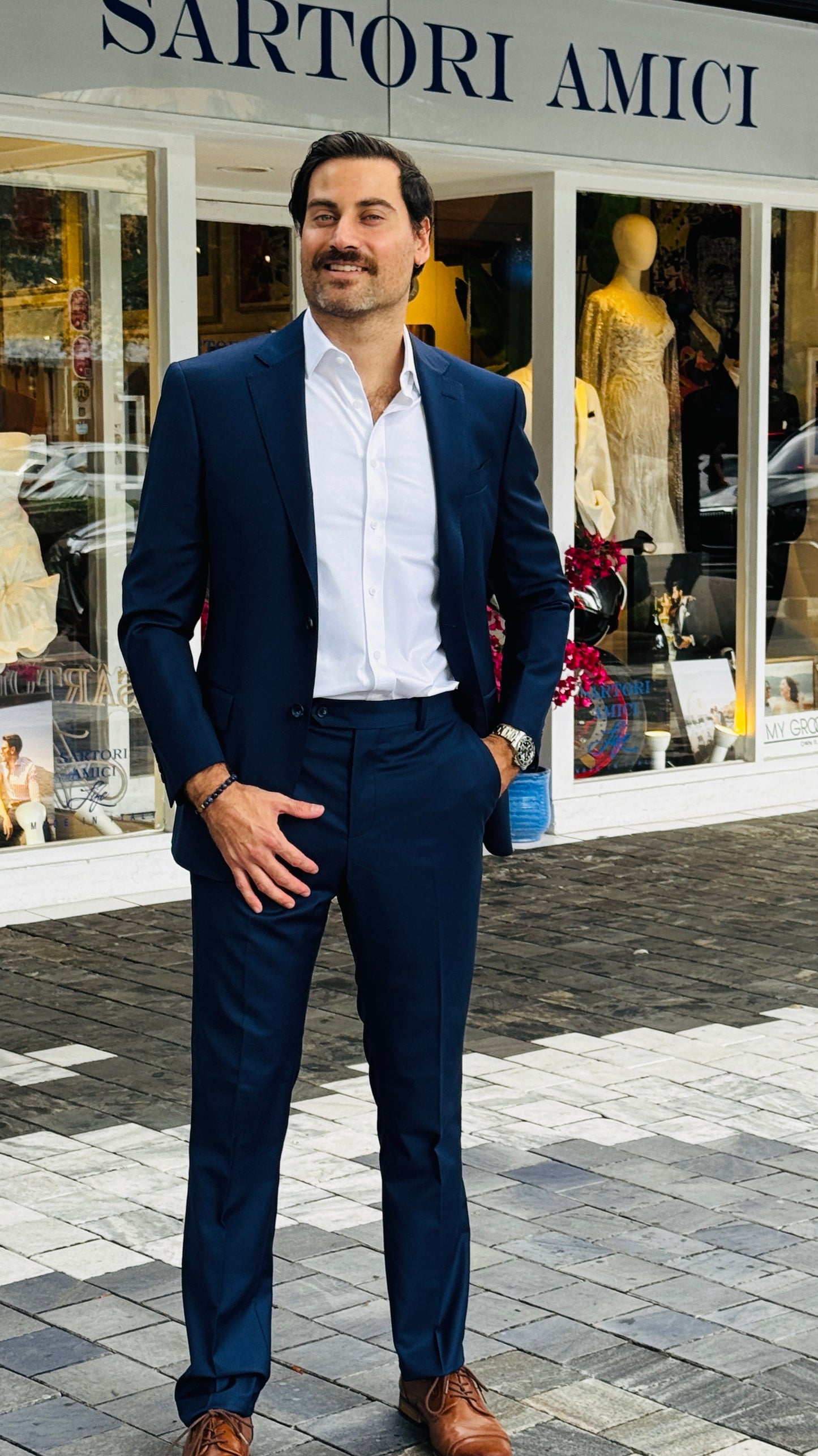 Navy Notch Lapel Suit – Sartori Amici Custom Collection