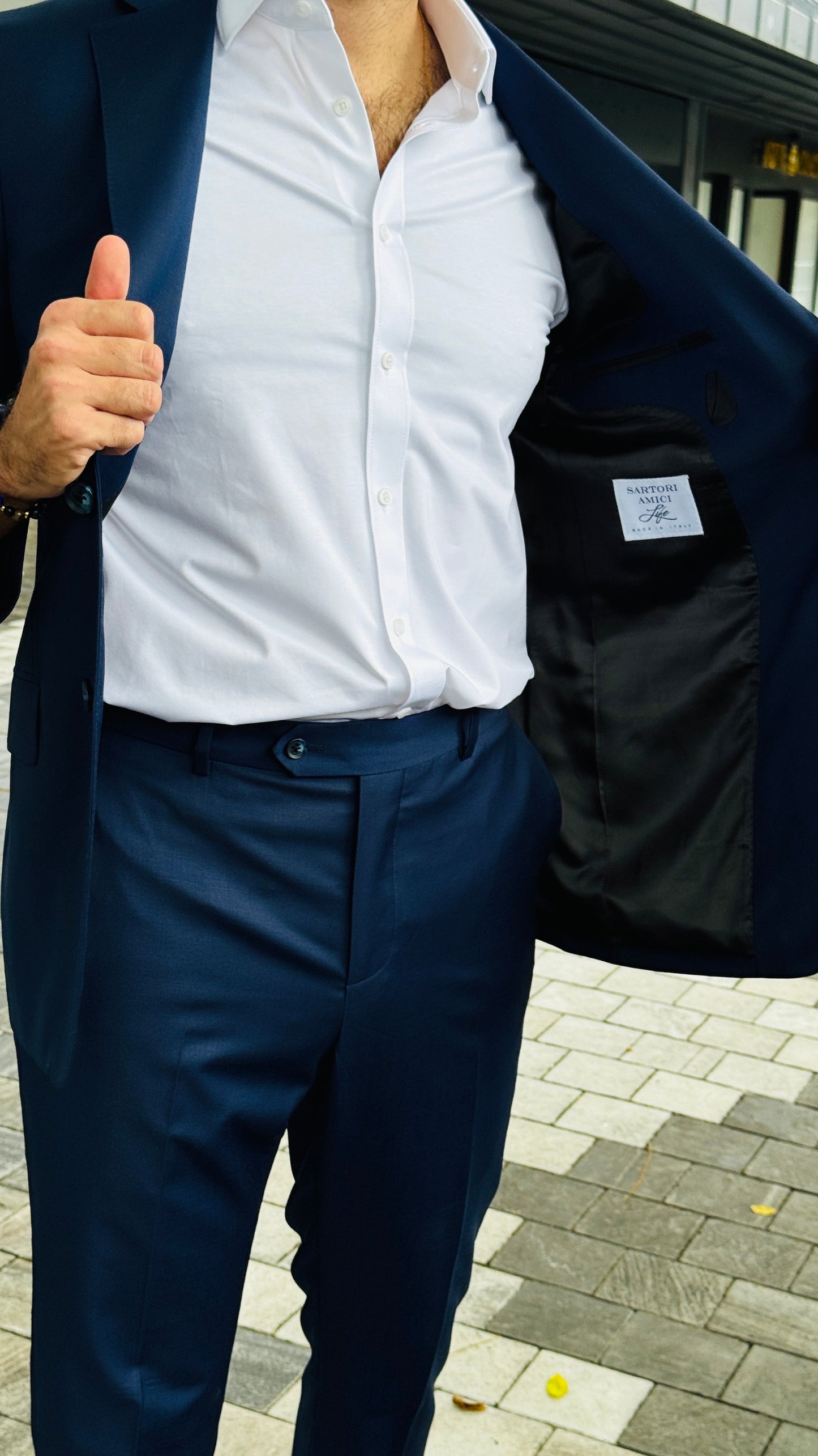 Navy Notch Lapel Suit – Sartori Amici Custom Collection