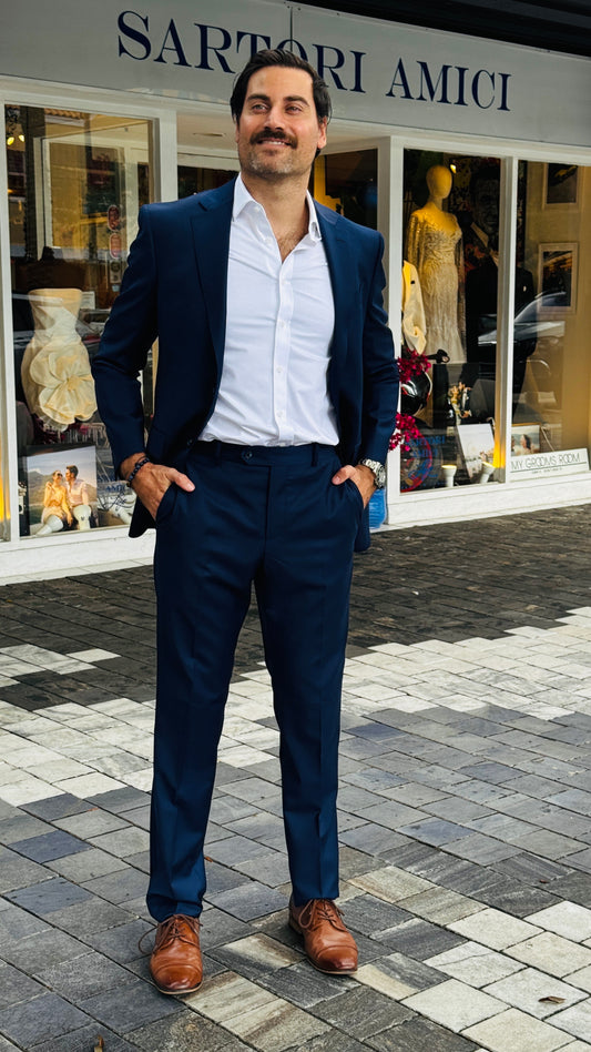 Navy Notch Lapel Suit – Sartori Amici Custom Collection