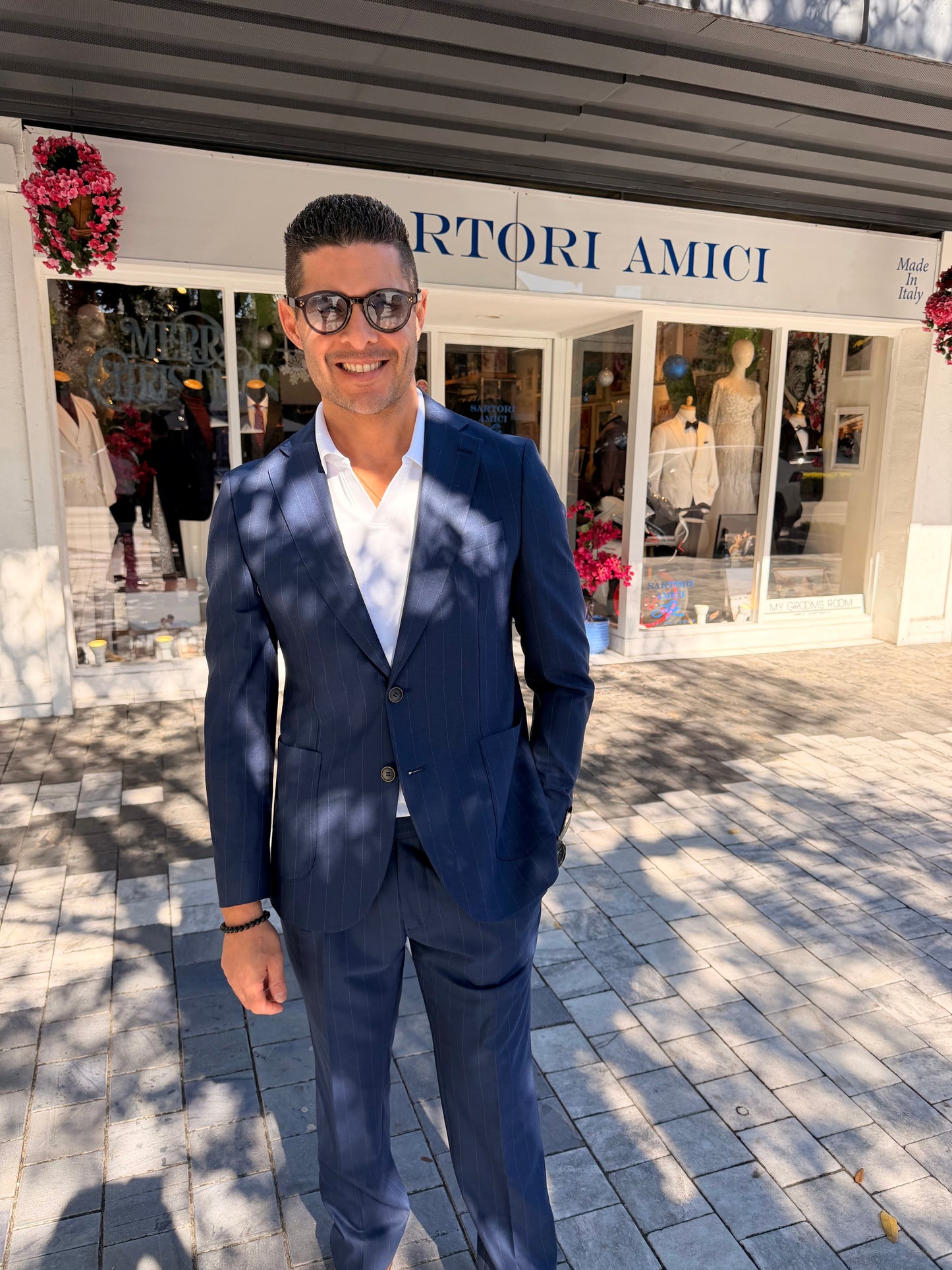Navy Pinstripe Sartori Amici Suit