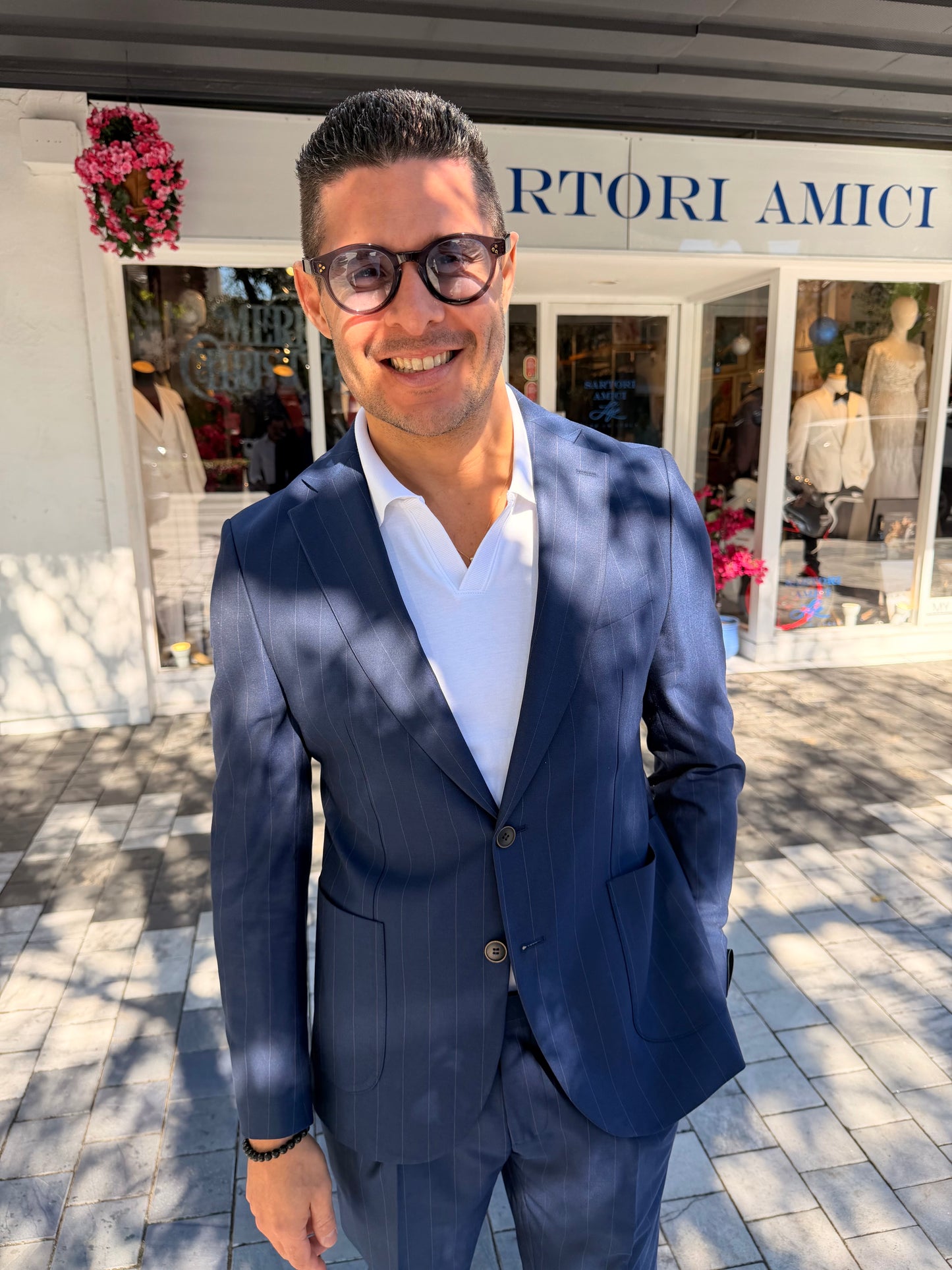Navy Pinstripe Sartori Amici Suit