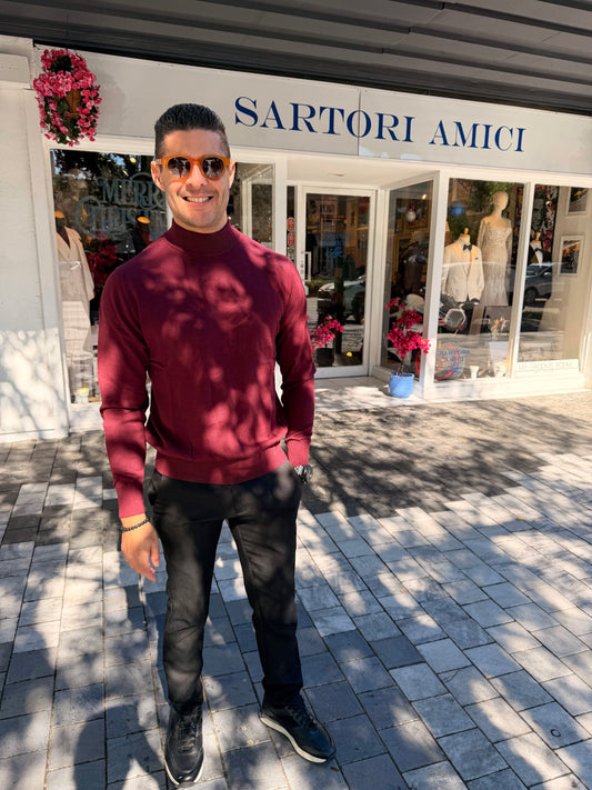 Burgundy Turtleneck Sweater