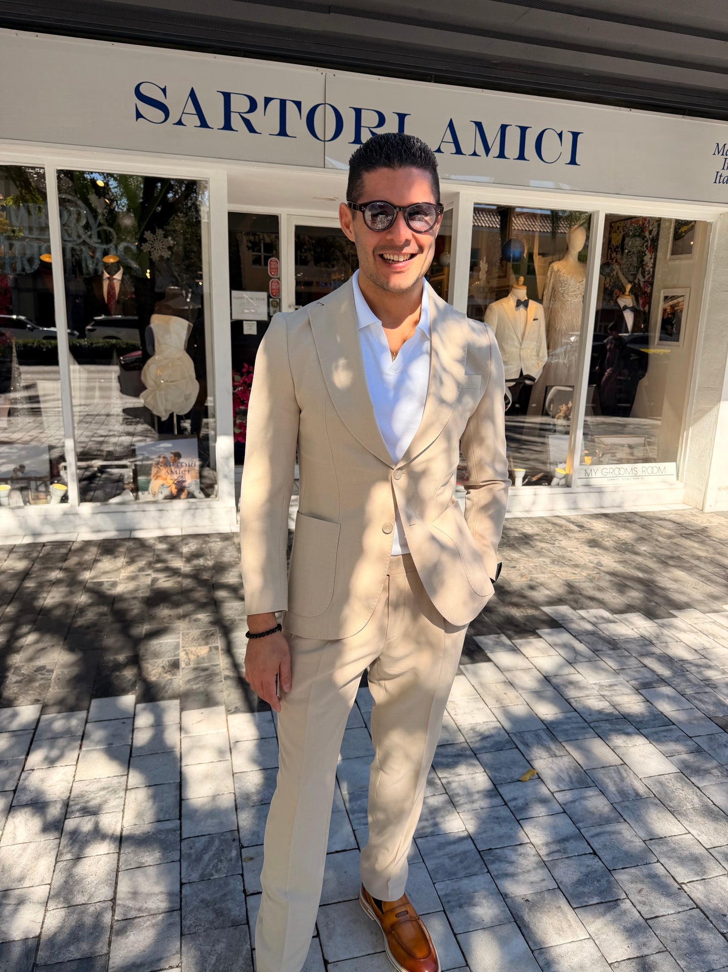 Sartori Amici Beige Stretch Suit – Effortless Elegance & Supreme Comfort