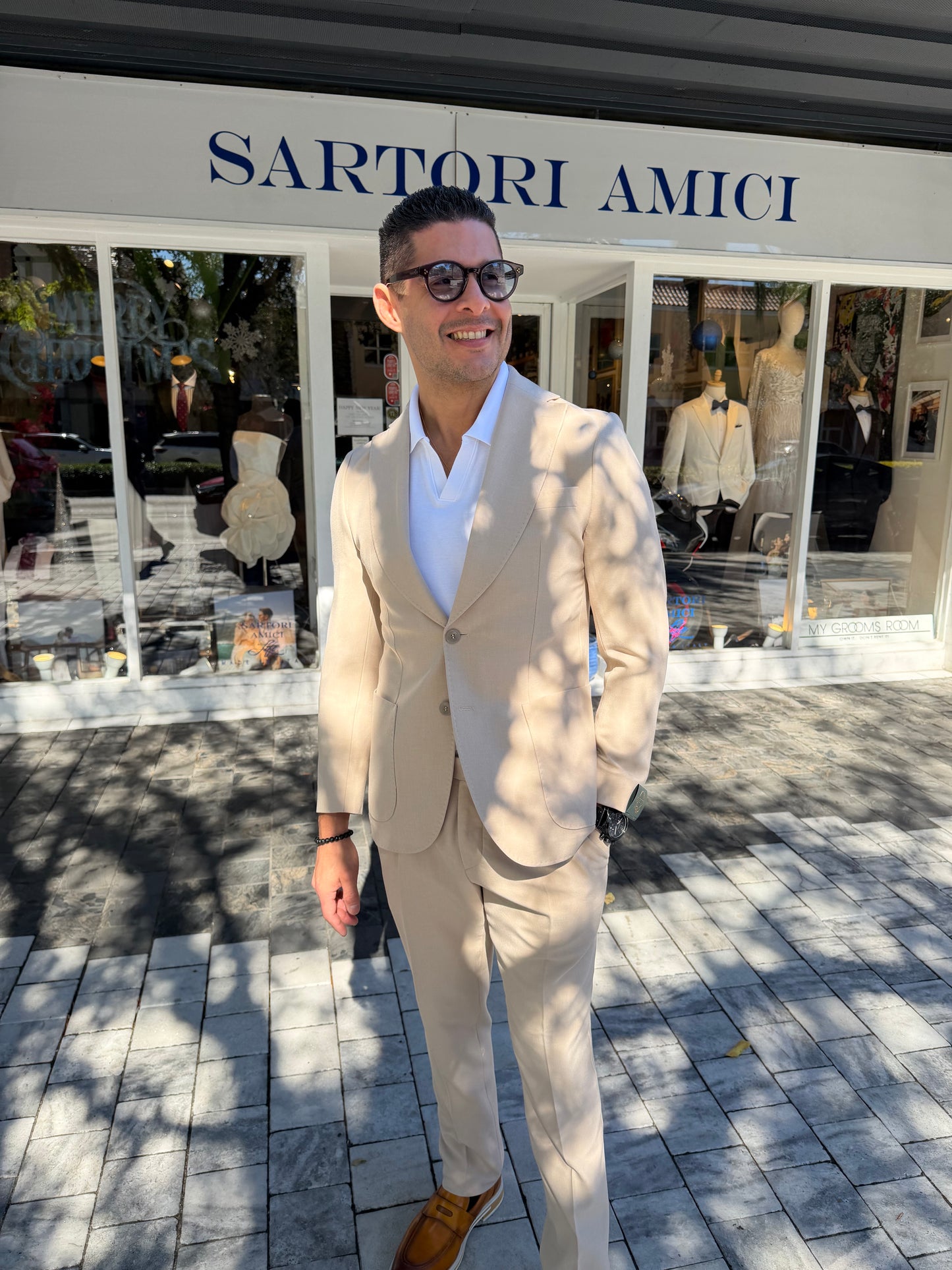 Sartori Amici Beige Stretch Suit – Effortless Elegance & Supreme Comfort