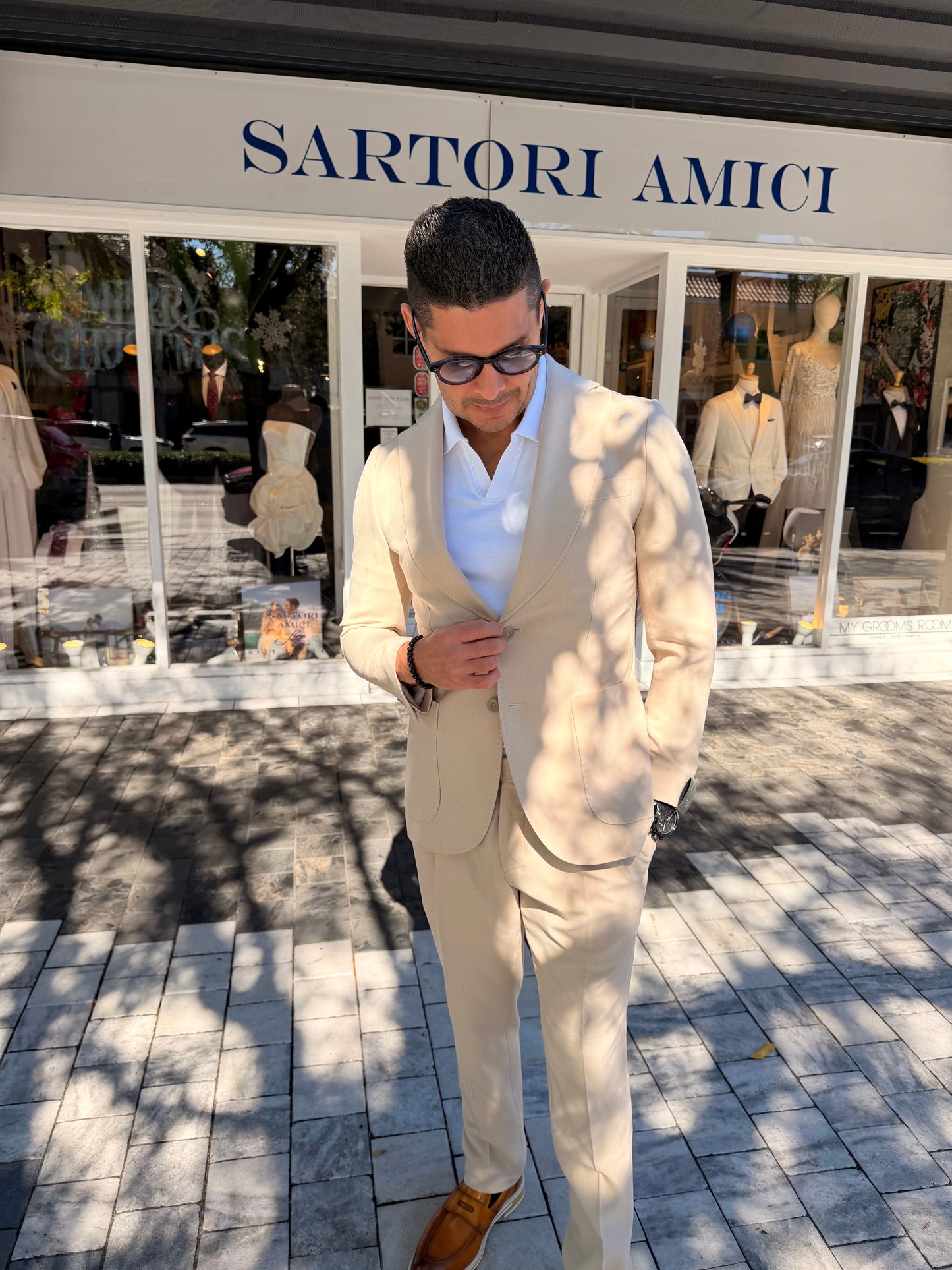 Sartori Amici Beige Stretch Suit – Effortless Elegance & Supreme Comfort