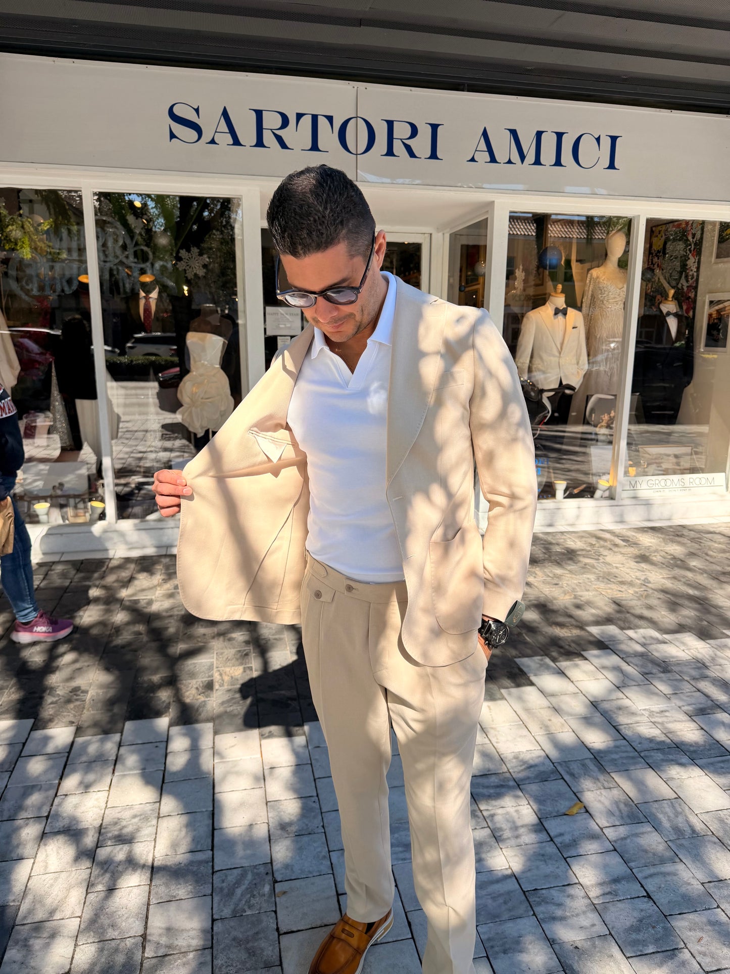 Sartori Amici Beige Stretch Suit – Effortless Elegance & Supreme Comfort
